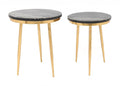 Cheap Accent Tables - 18" x 18" x 22.5" Black Marble & Brass, Marble & Brass, Accent Table Set