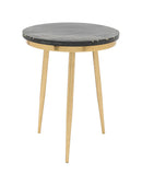 Cheap Accent Tables - 18" x 18" x 22.5" Black Marble & Brass, Marble & Brass, Accent Table Set