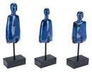 Cheap Room Decor - 4.7" x 2.8" x 14.8" Blue, Ceramic & Steel, Figurines - Set of 3