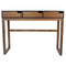Console Table with Storage - 43" X 16" X 32" Black & Mocha Solid Wood Three Drawer Console Table