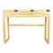 Console Table with Storage - 43" X 16" X 32" White & Natural Solid Wood Three Drawer Console Table