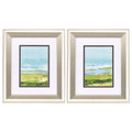 Silver Picture Frames - 11" X 13" Brushed Silver Frame Coastal Overlook (Set of 2)