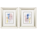 Silver Picture Frames - 11" X 13" Brushed Silver Frame Puddle Pastel (Set of 2)