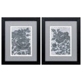 Picture Frames - 9" X 11" Silver Frame Blooming Peony (Set of 2)