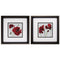 Picture Frames - 12" X 12" Brushed Silver Frame Red Poppy (Set of 2)