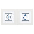 White Picture Frames - 13" X 13" White Frame Sailing (Set of 2)