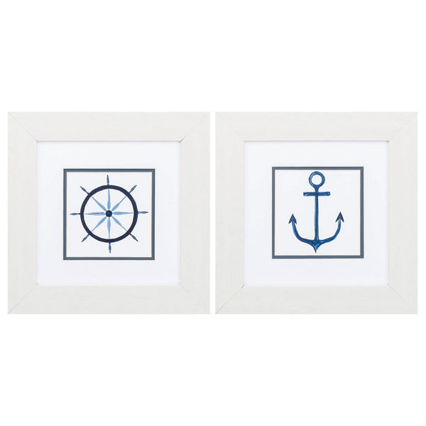 White Picture Frames - 13" X 13" White Frame Sailing (Set of 2)