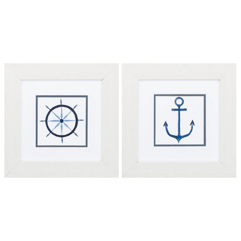 White Picture Frames - 13" X 13" White Frame Sailing (Set of 2)