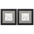 Black Picture Frames - 12" X 12" Distressed Black Frame Butterfly Impression (Set of 2)