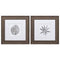 Christmas Picture Frame - 13" X 13" Distressed Wood Toned Frame Cut Paper Palms (Set of 2)