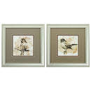 Christmas Picture Frame - 12" X 12" Champagne Gold Color Frame  Bird Sketch (Set of 2)
