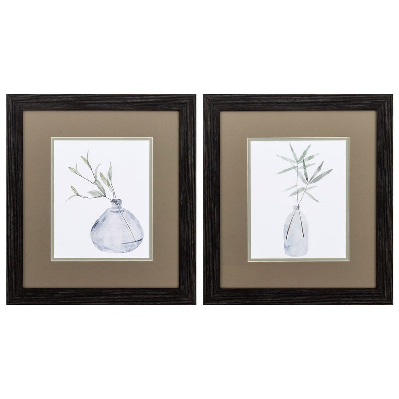 Black Picture Frames - 15" X 17" Distressed Black Frame Misty (Set of 2)