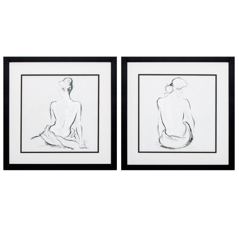 Collage Picture Frames - 17" X 17" Silver Frame Poised Pose (Set of 2)