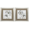 Collage Picture Frames - 19" X 19" Brushed Silver Frame Natures Lace (Set of 2)