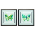 Collage Picture Frames - 18" X 18" Brushed Silver Frame Butterfly Sketch (Set of 2)