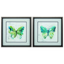 Collage Picture Frames - 18" X 18" Brushed Silver Frame Butterfly Sketch (Set of 2)