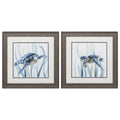 Square Picture Frames - 19" X 19" Distressed Wood Toned Frame Turtle In Grass (Set of 2)