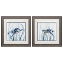 Square Picture Frames - 19" X 19" Distressed Wood Toned Frame Turtle In Grass (Set of 2)