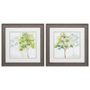 Square Picture Frames - 19" X 19" Distressed Wood Toned Frame Woodland Trees (Set of 2)