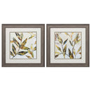 Square Picture Frames - 19" X 19" Distressed Wood Toned Frame Gilded Leaves (Set of 2)