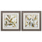 Square Picture Frames - 19" X 19" Distressed Wood Toned Frame Gilded Leaves (Set of 2)