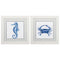 White Collage Picture Frames - 19" X 19" White Frame Sea Horse Crab (Set of 2)