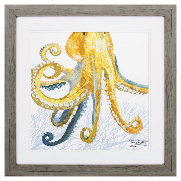Wedding Picture Frames - 23" X 23" Woodtoned Frame Sea Creature Octopus