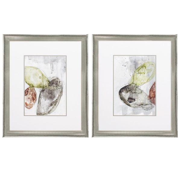 Large Picture Frames - 28" X 34" Silver Frame Earth Orbs (Set of 2)