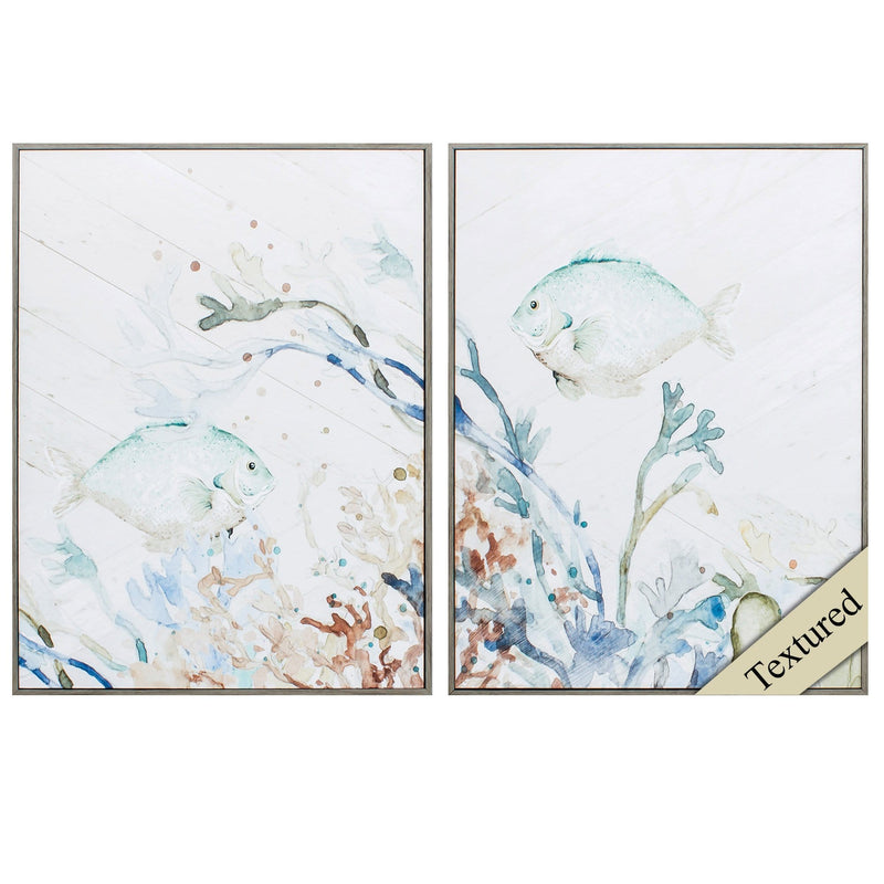 Cute Picture Frames - 18" X 24" Woodtoned Frame Under The Sea (Set of 2)