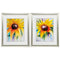 Large Picture Frames - 20" X 24" Brushed Silver Frame Sunflower Burst (Set of 2)
