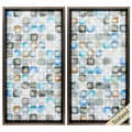 Wall Picture Frames - 14" X 26" Brushed Silver Frame Tile Splash (Set of 2)