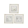 Wall Frame Decor - 22" X 22" Champagne Gold Color Frame  Neutral Impressions (Set of 3)