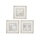 Wall Frame Decor - 22" X 22" Champagne Gold Color Frame  Neutral Impressions (Set of 3)