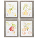 Modern Picture Frames - 15" X 19" Woodtoned Frame Watercolor Fruit (Set of 4)