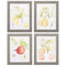 Modern Picture Frames - 15" X 19" Woodtoned Frame Watercolor Fruit (Set of 4)