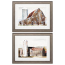 Modern Picture Frames - 25" X 19" Distressed Wood Toned Frame Barn Silo (Set of 2)