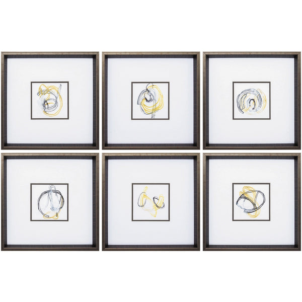 Hobby Lobby Picture Frames - 16" X 16" Brushed Silver Frame String Orbit (Set of 6)