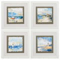 Picture Frame Set - 21" X 21" White Frame Boat House Sail Ligh (Set of 4)