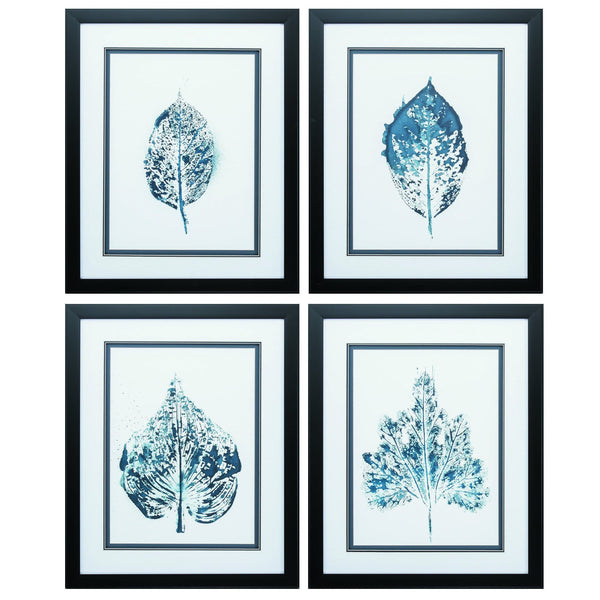 Painting Picture Frames - 18" X 22" Dark Wood Toned Frame Beginning In Blue (Set of 4)