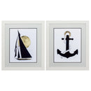 Picture Frame Set - 24" X 28" White Frame Sail Anchor (Set of 2)