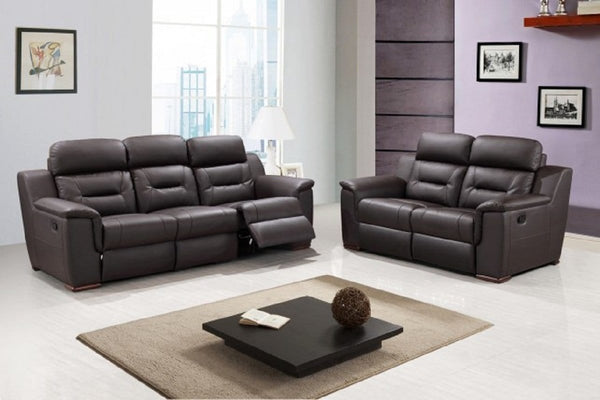 Modern Leather Sofa - 157" X 82" X 82" Brown Sofa Love