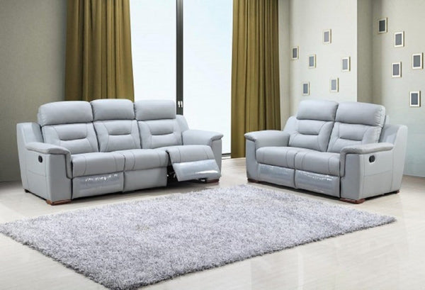 Modern Leather Sofa - 157" X 82" X 82" Gray Sofa Love