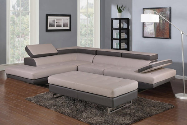 Sectional Sofa - 124" X 94" X 36" Two-Tone Sectional LAF