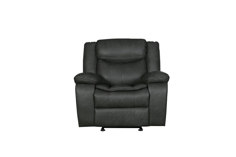 Leather Chair - 42" X 36" X 40" Gray Chair