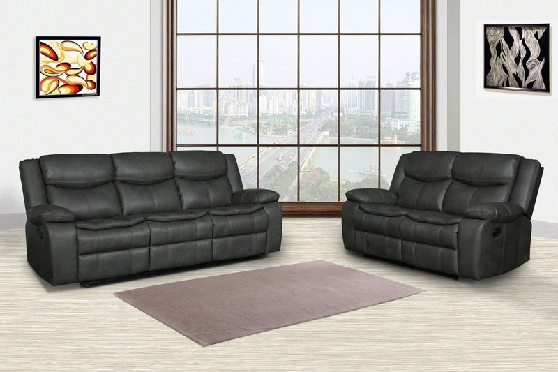 Modern Leather Sofa - 150" X 72" X 80" Gray  Sofa Love