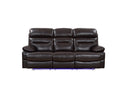Modern Leather Sofa - 89" X 40" X 41" Brown  Power Reclining Sofa