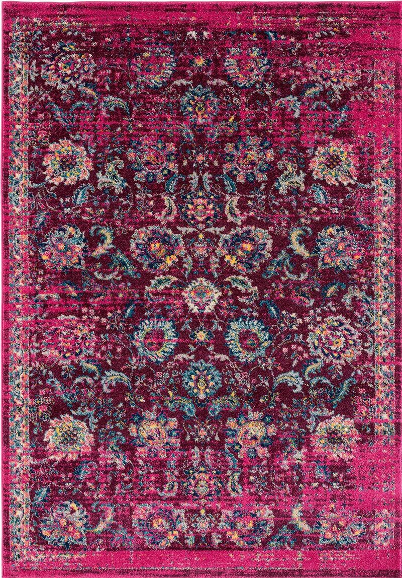 Carpet Outlet - 63" x 86" x 0.35" Magenta Olefin/Frieze Area Rug