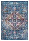 Orange Rug - 94" x 94" x 0.35" Midnight Blue Olefin/Frieze Round Rug
