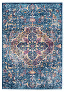 Carpet Outlet - 94" x 126" x 0.35" Midnight Blue Olefin/Frieze Area Rug