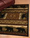 Large Area Rugs - 94" x 126" x 0.4" Black Polypropylene Bears Lodge Oversize Rug